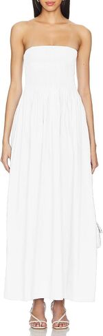 Aigeman Women Detachable Strap Dress Strapless Smocked Bodice Maxi Dress Pockets Long Swing Flowy Beach Sundress 373 in Saudi Arabia