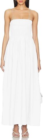 Aigeman Women Detachable Strap Dress Strapless Smocked Bodice Maxi Dress Pockets Long Swing Flowy Beach Sundress 373 in Saudi Arabia