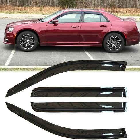 4pcs Original Shatterproof Rainproof Side Window Wind Deflectors for 2011-2023 Chrysler 300,Tape On Sun Rain Guard Sets,Nice Looking Window Visors for Cars,Vent Deflector for Chrysler 300 11-23 94432 in Kuwait