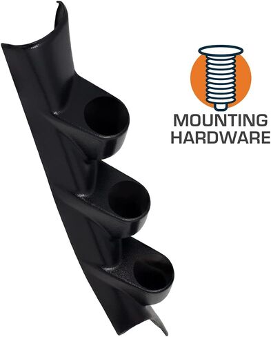 GlowShift Black Triple Pillar Gauge Pod Compatible with Scion FR-S 2012-2016 - ABS Plastic - Mounts (3) 2-1/16" (52mm) Gauges to Vehicle's A-Pillar in Saudi Arabia