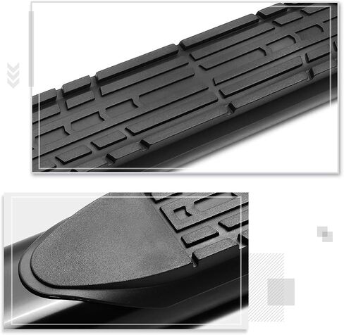 (2Pcs) 4 Inch Black Oval Curved Nerf Step Bars Side Steps Compatible with Dodge Ram Crew Cab 02-09 in Saudi Arabia