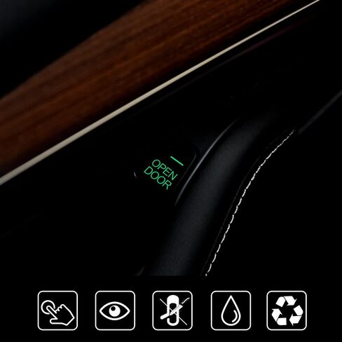 Tomall 16pcs الباب مفتوح ملصقات زر مضيئة لـ Tesla Model 3 Model Y Glow في شريحة خروج الباب المظلم للملصقات الداخلية للسيارة in Saudi Arabia