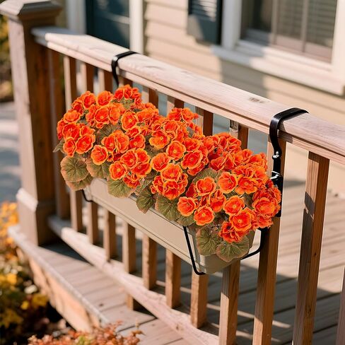 Artificial Geranium Flowers for Outdoors Decoration, Fake Silk Geraniums Flower UV Resistant Look Real Faux Plants for Spring Garden Porch Planter Patio Balcony Yard Table Centerpieces Decor in Saudi Arabia
