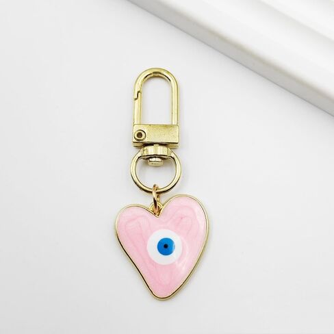 Evil Eye Keychains Heart Keychains Protection Charm Car KeyRing for Women Men in Saudi Arabia