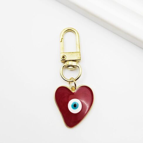 Evil Eye Keychains Heart Keychains Protection Charm Car KeyRing for Women Men in Saudi Arabia