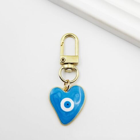 Evil Eye Keychains Heart Keychains Protection Charm Car KeyRing for Women Men in Saudi Arabia