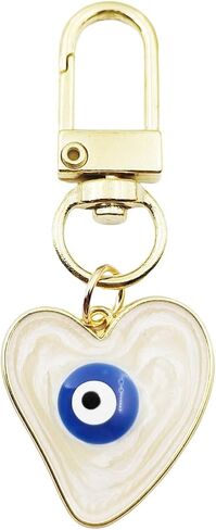Evil Eye Keychains Heart Keychains Protection Charm Car KeyRing for Women Men in Saudi Arabia