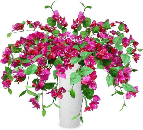 Pack of 16 Artificial Bougainvillea Silk Flower Stems Hanging Flower Vines for Wedding & Home Decoration, Flower Garland, Wreath and Garden DIY Decor - 30.5 inch (Violet Mix) in Saudi Arabia
