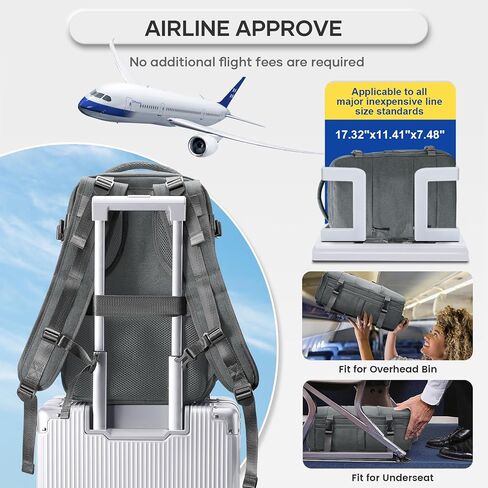 Vacuum Travel Backpack with Pump, Flight Approved Vacpack Backpacks for Women Men, Storage Vacuum Compression Bags with Shoe Compartment/15.6inch Laptop Compartment/USB Port, Grey, Medium in Saudi Arabia