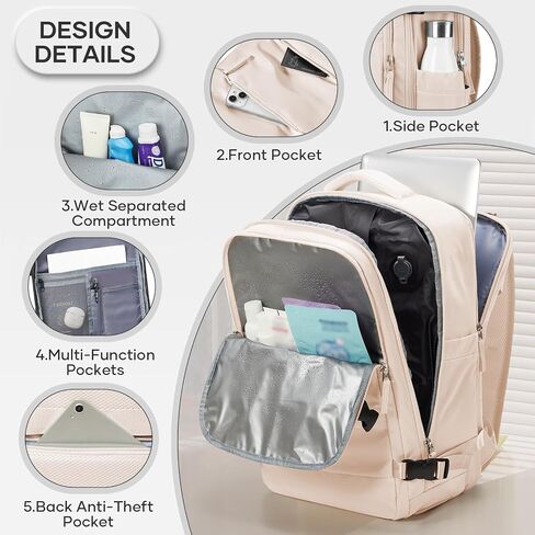 Vacuum Travel Backpack with Pump, Flight Approved Vacpack Backpacks for Women Men, Storage Vacuum Compression Bags with Shoe Compartment/15.6inch Laptop Compartment/USB Port, Grey, Medium in Saudi Arabia