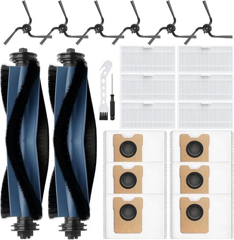 ملحقات قطع الغيار لسلسلة Eufy L60 Series Eufy L50 Series Robot Vacuums Accessories، 2 فرشاة دوارة، 8 مرشحات HEPA ومرشحات رغوة، 8 فرش جانبية، 1 مفك براغي، 1 أداة تنظيف in Kuwait