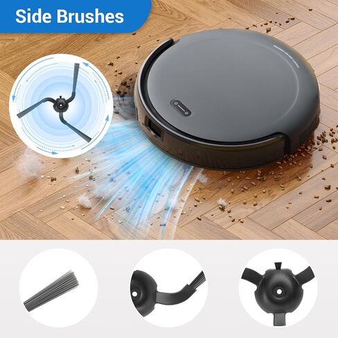 ملحقات قطع الغيار لسلسلة Eufy L60 Series Eufy L50 Series Robot Vacuums Accessories، 2 فرشاة دوارة، 8 مرشحات HEPA ومرشحات رغوة، 8 فرش جانبية، 1 مفك براغي، 1 أداة تنظيف in Kuwait