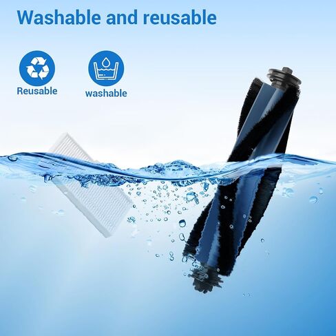 ملحقات قطع الغيار لسلسلة Eufy L60 Series Eufy L50 Series Robot Vacuums Accessories، 2 فرشاة دوارة، 8 مرشحات HEPA ومرشحات رغوة، 8 فرش جانبية، 1 مفك براغي، 1 أداة تنظيف in Kuwait