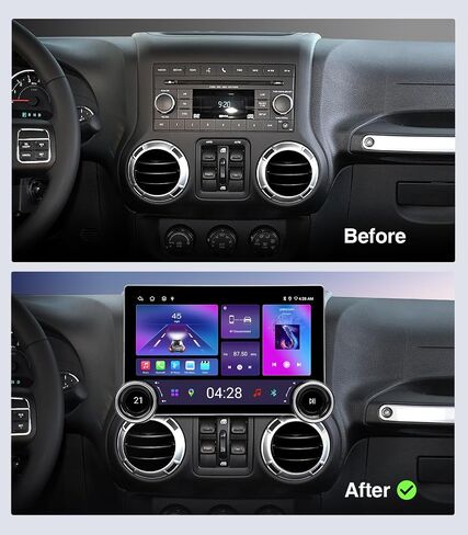 Car Radio for Jeep Wrangler (JK), Dodge Ram Stereo Update,11.5" Dual Knobs 2000x1200 Resolution with Wireless CarPlay Android Auto,Android 13,FM/AM,4G RAM+64G ROM,5G WiFi,Steering Wheel Control in Saudi Arabia