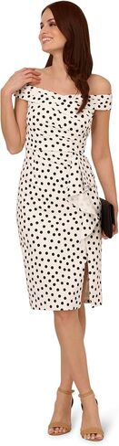 Adrianna Papell Women's Polkadot Drape Sheath Dress in Saudi Arabia