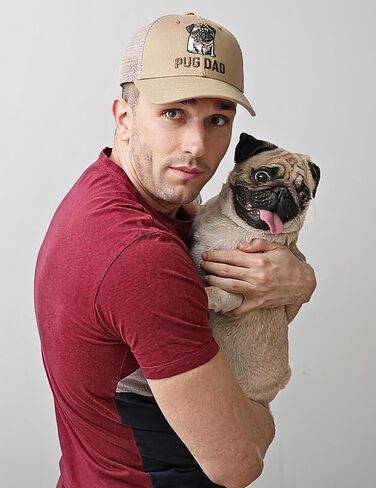 InnoBeta Pug Dad Hat for Men, Pug Gifts for Christmas, Birthday, Adjustable Hard Polyester Trucker Hat Baseball Cap in Saudi Arabia