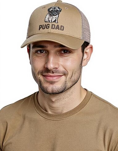 InnoBeta Pug Dad Hat for Men, Pug Gifts for Christmas, Birthday, Adjustable Hard Polyester Trucker Hat Baseball Cap in Saudi Arabia