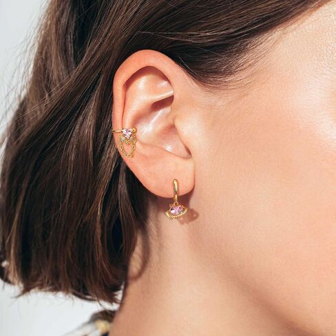 Sterling Silver Post Earrings for Women - Hypoallergenic 14K Gold Plated Cartilage Earrings Dainty Stud Hoop Dangle Chain Earrings Gold Jewelry For Women in Kuwait