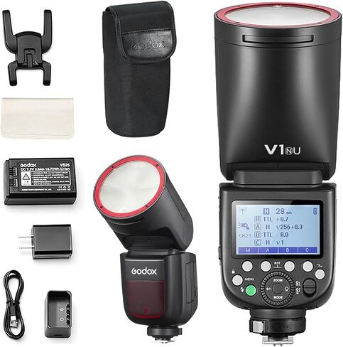 Godox V1-C USA Version Round Head Camera Flash Speedlite V1-CU for Canon R5 R6 R7 R8 RP R M50 M5 M3 6D 7D 50D 60D 500D 550D 600D 650D 1000D 1100D 1DX 580EX II 5D Mark II III 6DMark II in Saudi Arabia