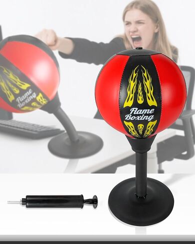 لعبة تخفيف التوتر للمكتب وغرفة النوم - كيس ملاكمة لسطح المكتب مع شفط قوي، مثالي للتمرينات الممتعة وإدارة الغضب. in Kuwait