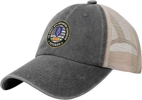 Us Army Vietnam Veteran 8th Infantry Division Adjustable Cowboy Mesh Baseball Cap Unisex Outdoor Trucker Hat9 in Saudi Arabia