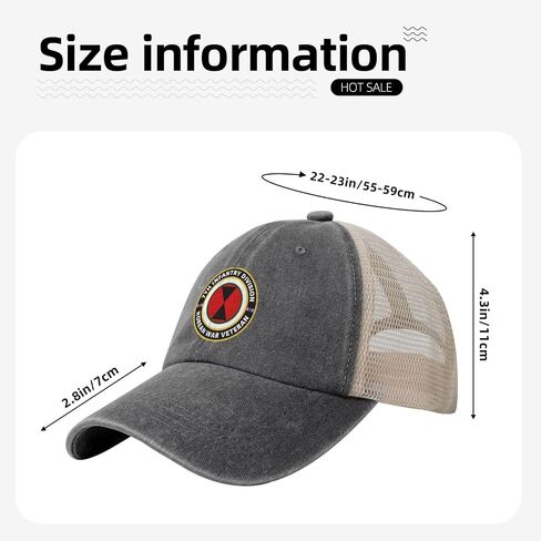 7th Infantry Division Korean War Veteran Adjustable Cowboy Mesh Baseball Cap Unisex Outdoor Trucker Hat4 Deep Heather in Saudi Arabia