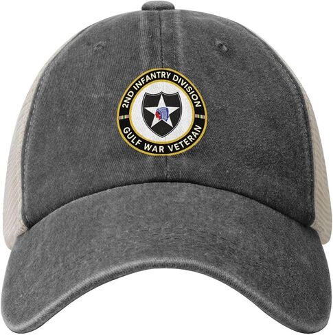 2nd Infantry Division Gulf War Veteran Adjustable Cowboy Mesh Baseball Cap Unisex Outdoor Trucker Hat0 Deep Heather in Saudi Arabia