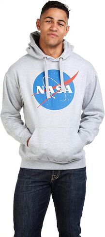 Popfunk Classic Nasa Circle Logo Hoodie مع الطباعة الأمامية والخلفية in Kuwait