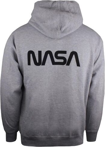 Popfunk Classic Nasa Circle Logo Hoodie مع الطباعة الأمامية والخلفية in Kuwait