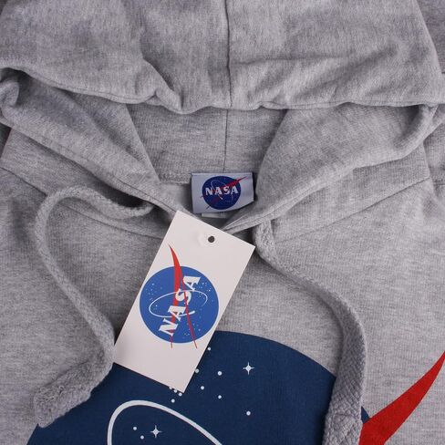 Popfunk Classic Nasa Circle Logo Hoodie مع الطباعة الأمامية والخلفية in Kuwait