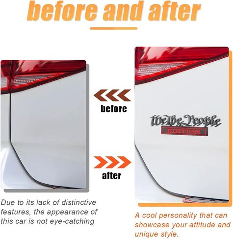 Classic We The People Edition Emblems, Full Metal Fender Badge Decal, 3D Sticker Decal Universal Bumper Personalized Decoration, Car Exterior Accessories for Car SUV Truck (Black Red) in Saudi Arabia