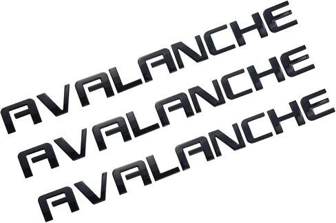 Aimoll 3pcs Avalanche Nameplates Emblem Badge Letter Replacement for GM Chevrolet (Black) in Saudi Arabia