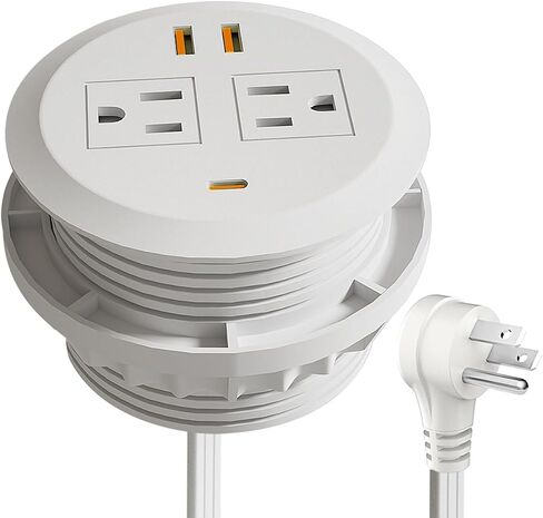 3 بوصة سطح المكتب Grommet ، 65W GAN USB C محطة الشحن السريع ، منفذ 3-USB ، جبل تدفق ، قابس مسطح ، سلك الطاقة 6.5 قدم. in Saudi Arabia