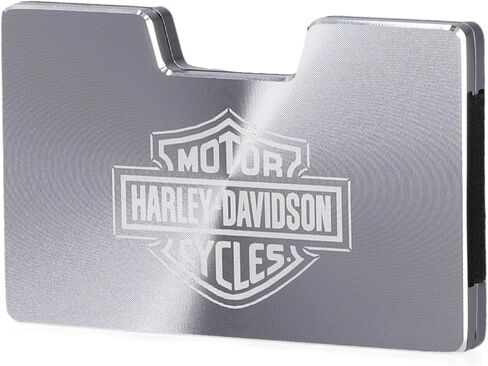 Harley -Davidson Men Mustialist Aluminium Wallet ، مقطع نقود قابل للفصل - Silver in Kuwait