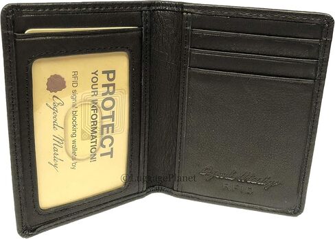 RFID Leather Mens Mens Card Card Wallet (Black) in Kuwait