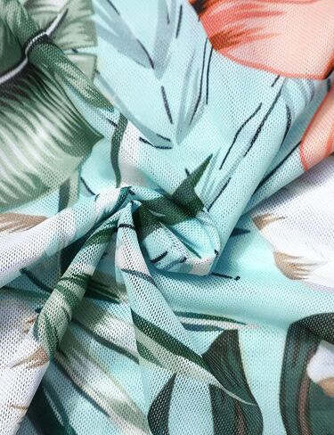 ملابس سباحة للفتيات فستان بطباعة استوائية متقاطعة مع شورت قطعتين تانكيني للمراهقين in Kuwait