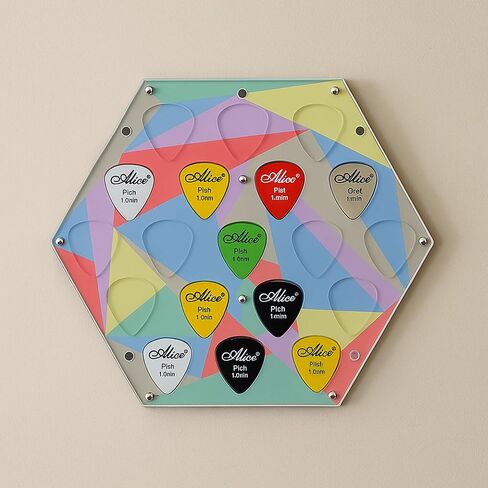 24 Slots Picks Guitar Pick Display Case Holder Wall Mountable Guitar Pick Storage Holder Case Gifts for Men Music Lovers Players Guitarist Collectible Decoration (Clear) in Kuwait