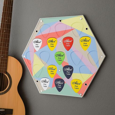 24 Slots Picks Guitar Pick Display Case Holder Wall Mountable Guitar Pick Storage Holder Case Gifts for Men Music Lovers Players Guitarist Collectible Decoration (Clear) in Kuwait