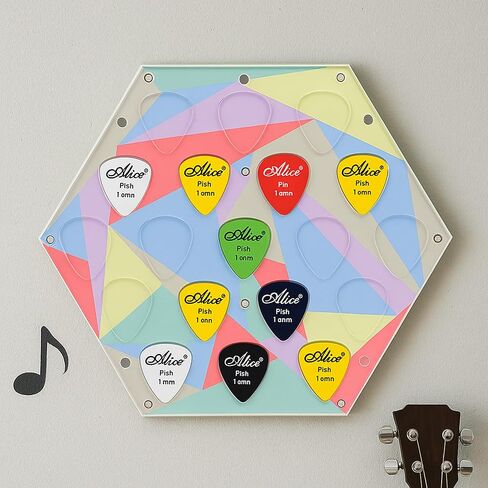 24 Slots Picks Guitar Pick Display Case Holder Wall Mountable Guitar Pick Storage Holder Case Gifts for Men Music Lovers Players Guitarist Collectible Decoration (Clear) in Kuwait