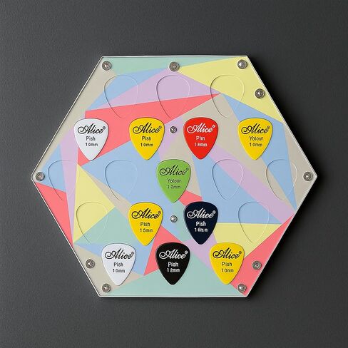 24 Slots Picks Guitar Pick Display Case Holder Wall Mountable Guitar Pick Storage Holder Case Gifts for Men Music Lovers Players Guitarist Collectible Decoration (Clear) in Kuwait