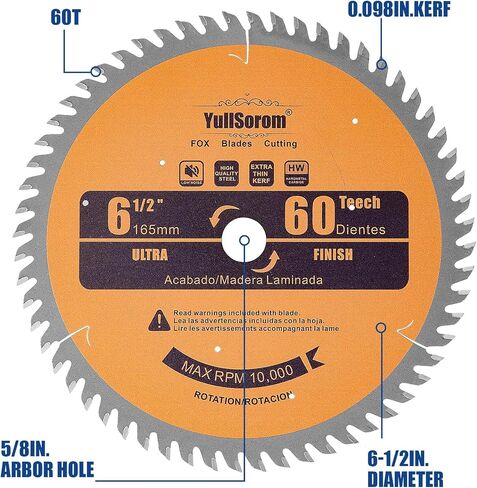 10" Miter/Table Saw Blade, 80 Teeth ATB Tungsten Carbide Saw Blades with 5/8" Arbor for Wood, Aluminum, PVC Pipe and Plastic Cutting in Saudi Arabia