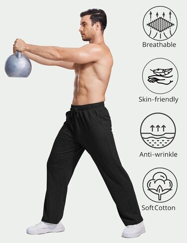 Pinspark Men Cotton Cotton Pants Open Bottom Athletic Googger Pants Pants Loung Pants مع جيوب in Saudi Arabia