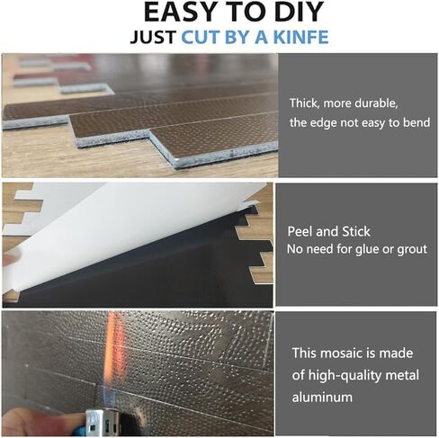 Weimeisc 10 Sheets Peel and Stick Backsplash Tile for Kitchen, Self-Adhesive Mosaic Tile, Stick on Bathroom Vanities，Fireplace Décor, Laundry Table(11.25" X 12.7") (Blue Series) in Kuwait