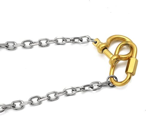 Waterproof 316L Stainless Steel Two Tone Key Lock Pendant Necklace Choker for Women Men PVD Plating Jewelry in Saudi Arabia