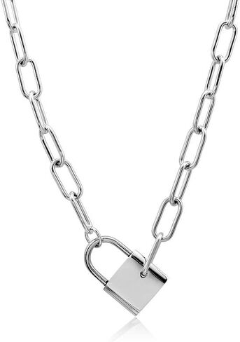 Waterproof 316L Stainless Steel Two Tone Key Lock Pendant Necklace Choker for Women Men PVD Plating Jewelry in Saudi Arabia