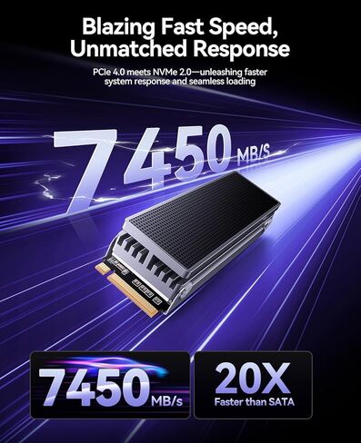 ORICO Industrial SSD 1TB M.2 NVMe SSD, PCIe 4.0 Drive with 7100MB/s Read Speed, Advanced Data Security and Innovative Heatsink, for Edge Computing, Industrial PC, Personal Laptop and PS5 - IG740PRO in Kuwait