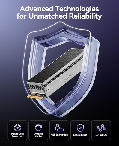 ORICO Industrial SSD 1TB M.2 NVMe SSD, PCIe 4.0 Drive with 7100MB/s Read Speed, Advanced Data Security and Innovative Heatsink, for Edge Computing, Industrial PC, Personal Laptop and PS5 - IG740PRO in Kuwait