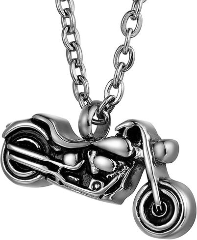 Motorcycle Urn Necklace for Ashes Stainless Steel Keepsake Penadant Locket Memorial Cremation Jewelry for Men Women in Saudi Arabia