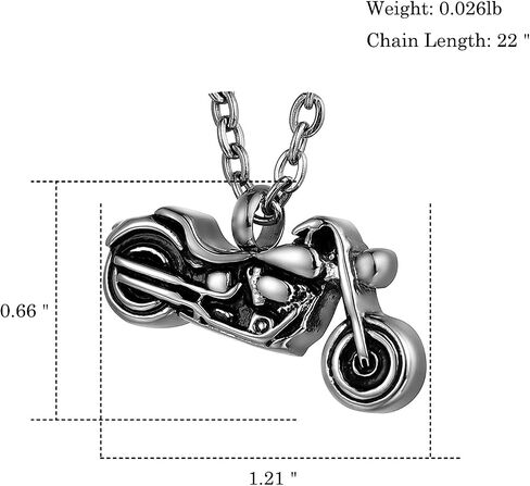 Motorcycle Urn Necklace for Ashes Stainless Steel Keepsake Penadant Locket Memorial Cremation Jewelry for Men Women in Saudi Arabia