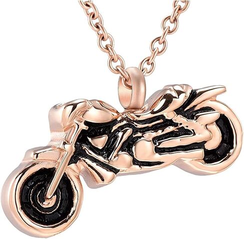 Motorcycle Urn Necklace for Ashes Stainless Steel Keepsake Penadant Locket Memorial Cremation Jewelry for Men Women in Saudi Arabia